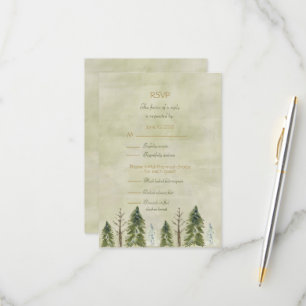 Tarjeta RSVP de boda en Pines