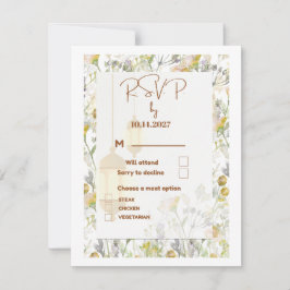 Tarjeta RSVP de boda estilo casa de campo