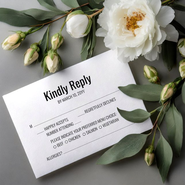 Tarjeta RSVP de boda feliz radiante (Subido por el creador)