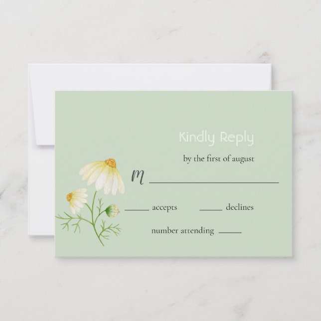 Tarjeta RSVP de boda floral (Anverso)