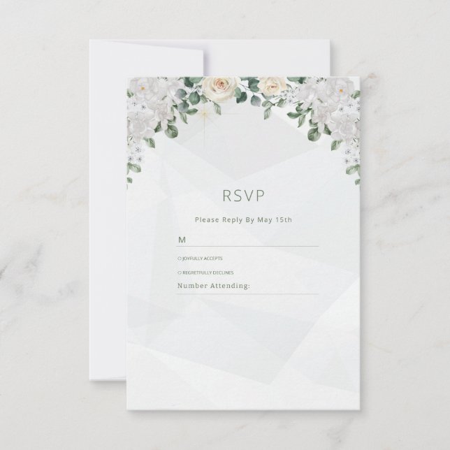 Tarjeta RSVP de boda floral (Anverso)