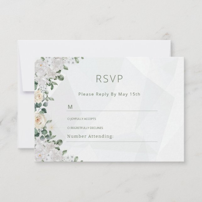 Tarjeta RSVP de boda floral (Anverso)