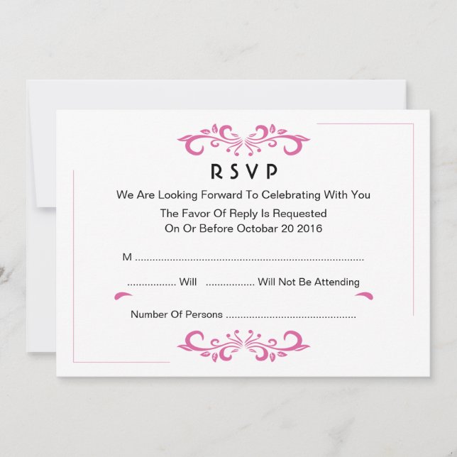 Tarjeta RSVP de boda floral (Anverso)