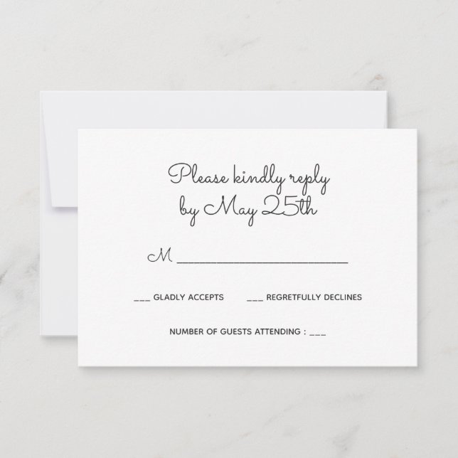 Tarjeta RSVP de boda floral (Anverso)