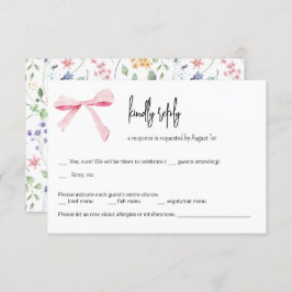Tarjeta RSVP de Boda floral con arco rosado