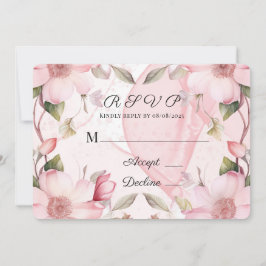 Tarjeta RSVP de boda floral con tinta de alcohol r