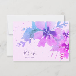 Tarjeta RSVP de Boda Floral de acuarela romántica
