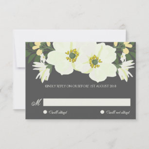 Tarjeta RSVP de Boda Floral de Anemones de Bonito