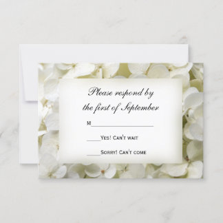 Tarjeta RSVP de Boda Floral de Hydrangea Blanca