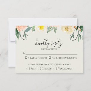 Tarjeta RSVP de boda floral de jardín