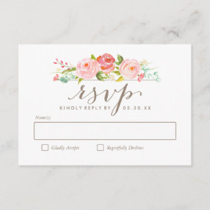 Tarjeta RSVP de boda floral de jardín Rosa