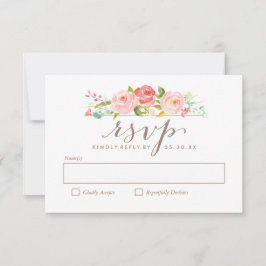 Tarjeta RSVP de boda floral de jardín Rosa