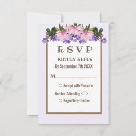 Tarjeta RSVP de Boda Floral de la Lavanda de Magno