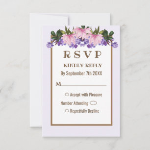 Tarjeta RSVP de Boda Floral de la Lavanda de Magno