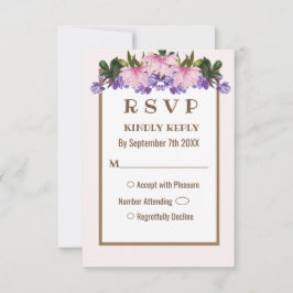 Tarjeta RSVP de Boda Floral de la Lavanda de Magno