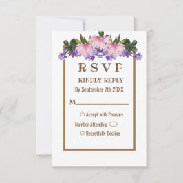Tarjeta RSVP de Boda Floral de la Lavanda de Magno