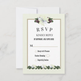 Tarjeta RSVP de Boda Floral de la Magnolia Blanca