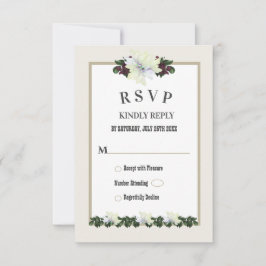 Tarjeta RSVP de Boda Floral de la Magnolia Blanca