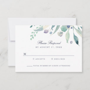 Tarjeta RSVP de Boda floral de lujo