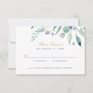 Tarjeta RSVP de Boda floral de lujo