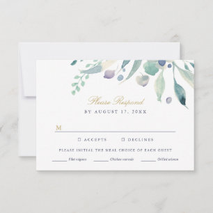 Tarjeta RSVP de Boda Floral de lujo con opción de 