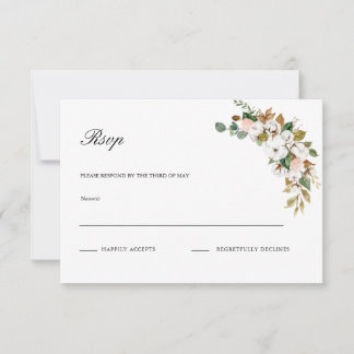 Tarjeta RSVP de boda floral de Magnolia
