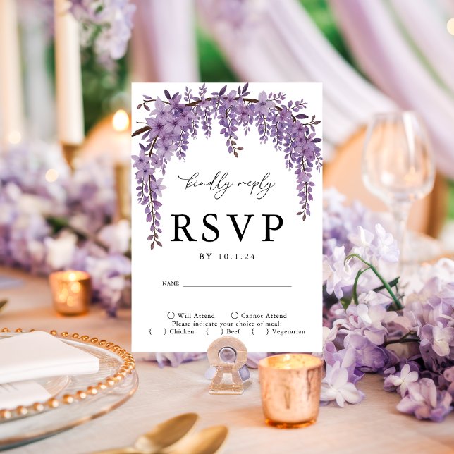 Tarjeta RSVP de Boda Floral de RSVP de Rama de Wis (Subido por el creador)