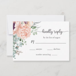 Tarjeta RSVP de boda floral de Rubor de moda