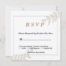 tarjeta RSVP de boda floral dorada