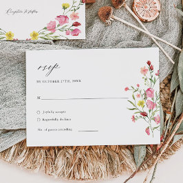 Tarjeta RSVP de Boda Floral Elegante Jardín