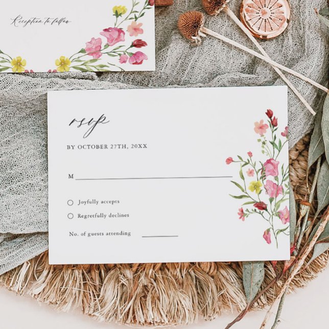 Tarjeta RSVP de Boda Floral Elegante Jardín (Subido por el creador)