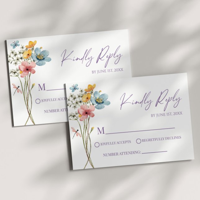 Tarjeta RSVP de Boda Floral Flor Silvestre (Subido por el creador)