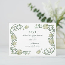 Tarjeta RSVP de Boda Floral Jardín Botánico