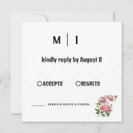 Tarjeta RSVP de boda floral moderna