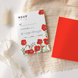 Tarjeta RSVP de boda floral moderna de cacerolas r