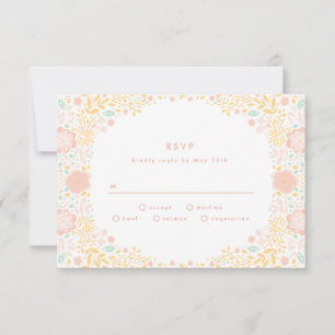 Tarjeta RSVP de Boda Floral Pastel Candy