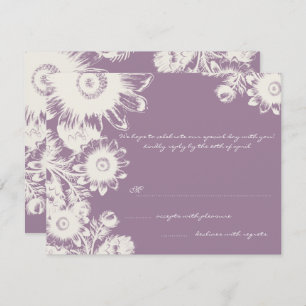 Tarjeta RSVP de Boda Floral Púrpura de Uva Smokey
