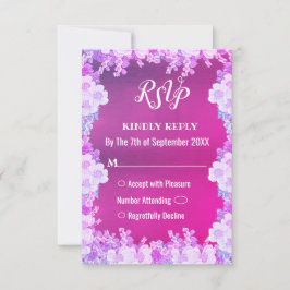 Tarjeta RSVP de Boda Floral Púrpura Rosa Anemona