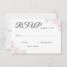 Tarjeta RSVP de Boda Floral Romántica
