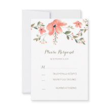 tarjeta RSVP de boda floral romántica acuarela