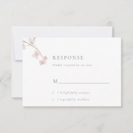 Tarjeta RSVP de boda floral romántica y delicada d