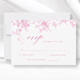 Tarjeta RSVP de Boda Floral Rosa de Victoria