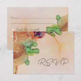 Tarjeta RSVP de Boda Floral Rústica Resumen
