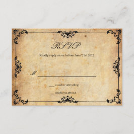 Tarjeta RSVP de Boda Floral Vintage