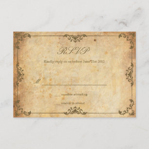 Tarjeta RSVP de Boda Floral Vintage