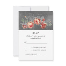 Tarjeta RSVP de boda floral y rústica