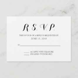 Tarjeta RSVP de boda formal simple