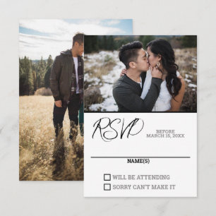 Tarjeta RSVP de boda fotográfica