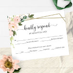 Tarjeta RSVP de Boda Geométrica Floral Rubor Rosa<br><div class="desc">Tarjeta RSVP de Boda Geométrica Floral Rubor Rosa</div>