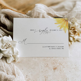 Tarjeta RSVP de boda girasol
